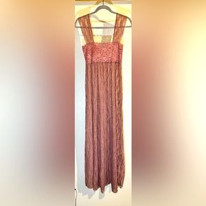 Intimately Free People Romantic Lace Maxi Dress, Dusky Rose color, size S, NWOT